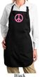 Ladies Apron Pink Peace Full Length Apron with Pockets