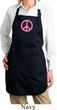 Ladies Apron Pink Peace Full Length Apron with Pockets