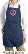 Ladies Apron Pink Peace Full Length Apron with Pockets