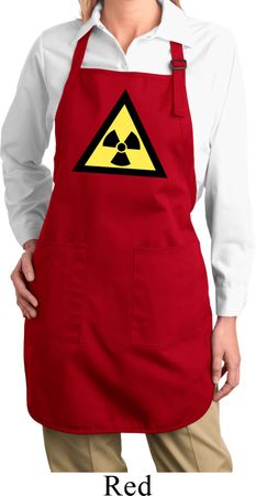 Ladies Apron Radioactive Triangle Full Length Apron with Pockets