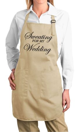 Ladies Apron Sweating For My Wedding Full Length Apron with Pockets
