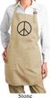 Ladies Apron Basic Peace Black Full Length Apron with Pockets