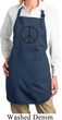 Ladies Apron Basic Peace Black Full Length Apron with Pockets