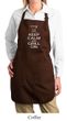 Ladies Apron White Keep Calm Grill On Full Length Apron with Pockets