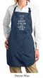 Ladies Apron White Keep Calm Grill On Full Length Apron with Pockets