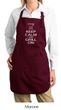Ladies Apron White Keep Calm Grill On Full Length Apron with Pockets