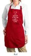 Ladies Apron White Keep Calm Grill On Full Length Apron with Pockets