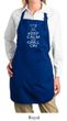 Ladies Apron White Keep Calm Grill On Full Length Apron with Pockets