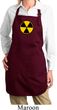 Ladies Apron White Radiation Symbol Full Length Apron with Pockets