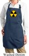 Ladies Apron White Radiation Symbol Full Length Apron with Pockets
