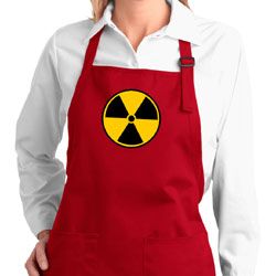 Ladies Apron White Radiation Symbol Full Length Apron with Pockets Ladies Apron White Radiation Symbol Full Length Apron with Pockets
