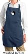 Ladies Apron Yin Yang Patch Small Print Full Length Apron with Pockets