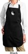 Ladies Apron Yin Yang Patch Small Print Full Length Apron with Pockets