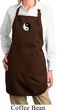 Ladies Apron Yin Yang Patch Small Print Full Length Apron with Pockets
