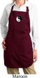 Ladies Apron Yin Yang Patch Small Print Full Length Apron with Pockets