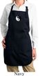 Ladies Apron Yin Yang Patch Small Print Full Length Apron with Pockets