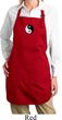 Ladies Apron Yin Yang Patch Small Print Full Length Apron with Pockets
