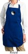 Ladies Apron Yin Yang Patch Small Print Full Length Apron with Pockets