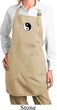Ladies Apron Yin Yang Patch Small Print Full Length Apron with Pockets