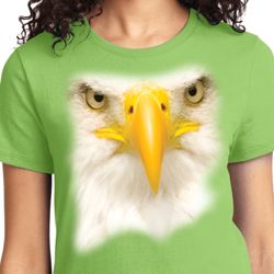 Ladies Bald Eagle Shirt Big Bald Eagle Face Tee T-Shirt