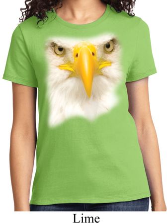 Ladies Bald Eagle Shirt Big Bald Eagle Face Tee T-Shirt