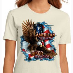 Ladies Biker Shirt American By Birth Organic Tee T-Shirt