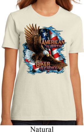Ladies Biker Shirt American By Birth Organic Tee T-Shirt