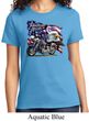 Ladies Biker Shirt American Pride Motorcycle Tee T-Shirt