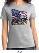 Ladies Biker Shirt American Pride Motorcycle Tee T-Shirt
