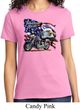 Ladies Biker Shirt American Pride Motorcycle Tee T-Shirt