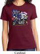 Ladies Biker Shirt American Pride Motorcycle Tee T-Shirt