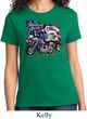 Ladies Biker Shirt American Pride Motorcycle Tee T-Shirt