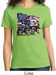 Ladies Biker Shirt American Pride Motorcycle Tee T-Shirt