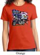 Ladies Biker Shirt American Pride Motorcycle Tee T-Shirt