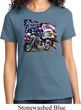 Ladies Biker Shirt American Pride Motorcycle Tee T-Shirt