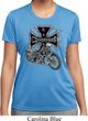 Ladies Biker Shirt Chopper Cross Skeleton Moisture Wicking Tee T-Shirt