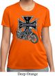 Ladies Biker Shirt Chopper Cross Skeleton Moisture Wicking Tee T-Shirt