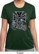 Ladies Biker Shirt Chopper Cross Skeleton Moisture Wicking Tee T-Shirt