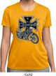 Ladies Biker Shirt Chopper Cross Skeleton Moisture Wicking Tee T-Shirt