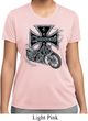 Ladies Biker Shirt Chopper Cross Skeleton Moisture Wicking Tee T-Shirt