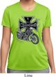 Ladies Biker Shirt Chopper Cross Skeleton Moisture Wicking Tee T-Shirt