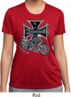Ladies Biker Shirt Chopper Cross Skeleton Moisture Wicking Tee T-Shirt