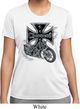 Ladies Biker Shirt Chopper Cross Skeleton Moisture Wicking Tee T-Shirt