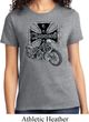 Ladies Biker Shirt Chopper Cross Skeleton Tee T-Shirt