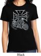 Ladies Biker Shirt Chopper Cross Skeleton Tee T-Shirt