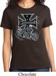 Ladies Biker Shirt Chopper Cross Skeleton Tee T-Shirt