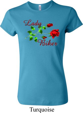 Ladies Biker Shirt Lady Biker Crewneck Tee T-Shirt