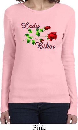 Ladies Biker Shirt Lady Biker Long Sleeve Tee T-Shirt