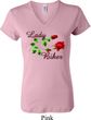 Ladies Biker Shirt Lady Biker V-neck Tee T-Shirt