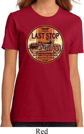 Ladies Biker Shirt Last Stop Organic Tee T-Shirt